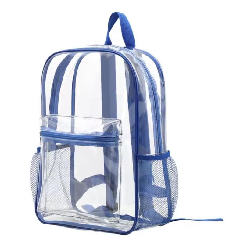 Canvas Backpack Casual - حقيبة ظهر شفافة للسفر، سعة كبيرة،