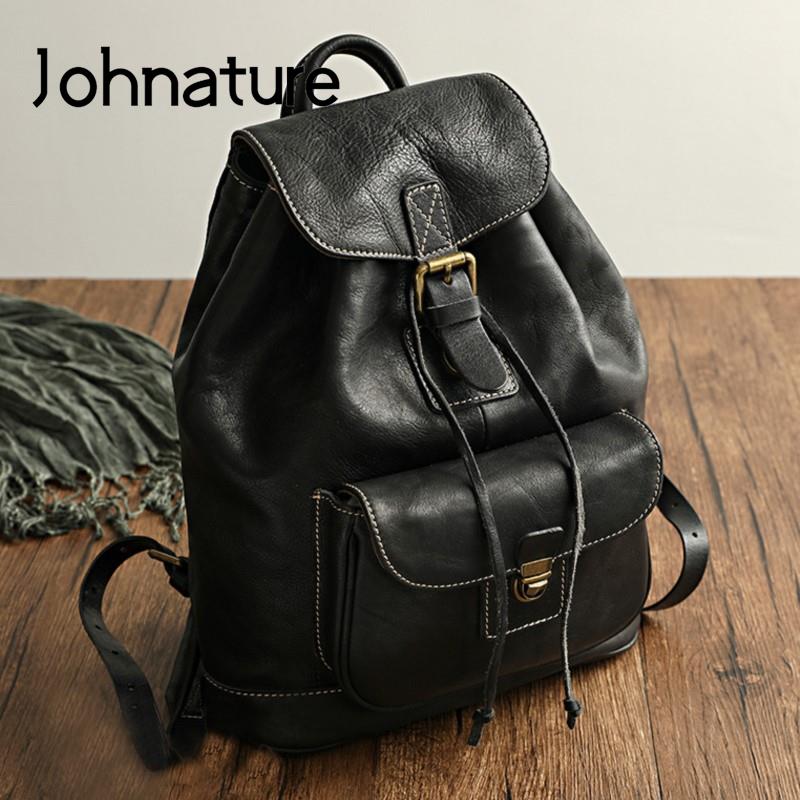 Leather Backpack Vintage - حقيبة ظهر جوهنيتشر للسفر والترفيه من