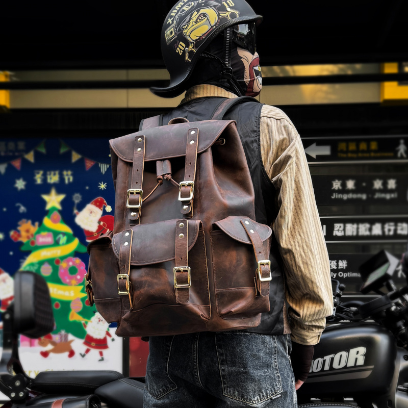 حقيبة ظهر جلدية فاخرة جديدة لل - مراجعة Leather Backpack Vintage وسعره