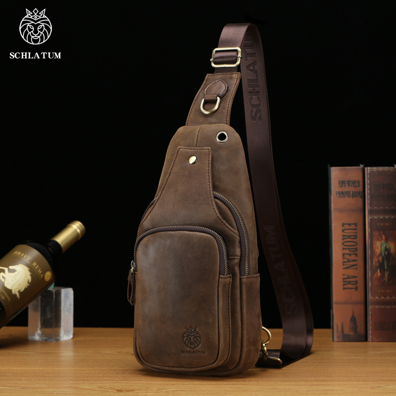 SCHLATUM 100% جلد طبيعي حقيبة  - مراجعة Leather Backpack Vintage وسعره