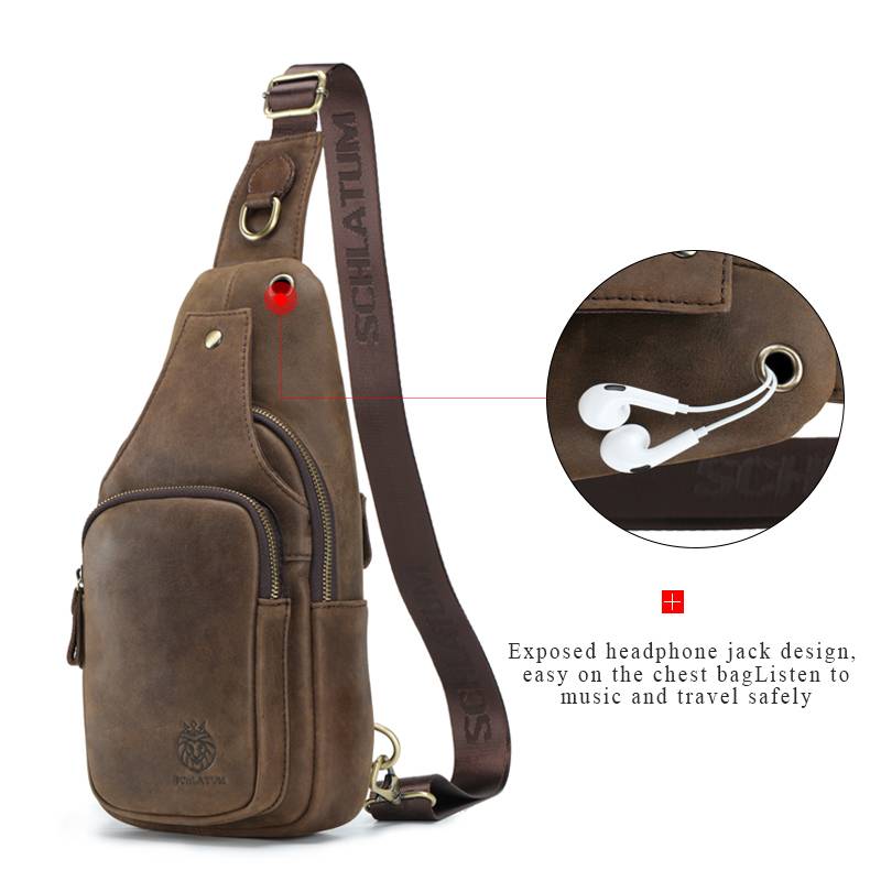 SCHLATUM 100% جلد طبيعي حقيبة  - مراجعة Leather Backpack Vintage وسعره